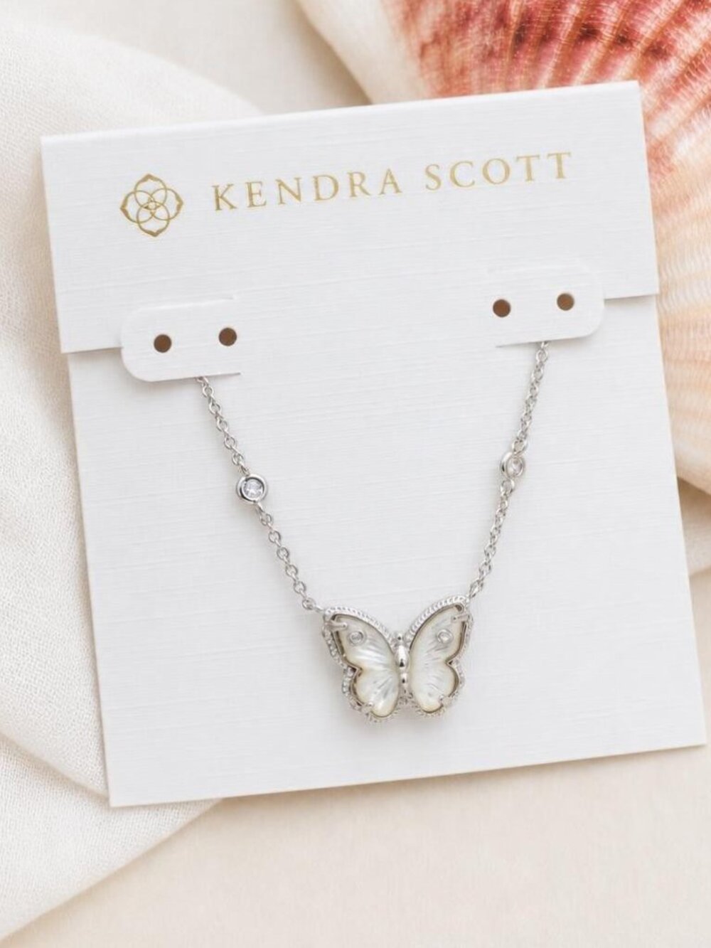 Kendra Scott Cailey Butterfly Silver Pendant Necklace
